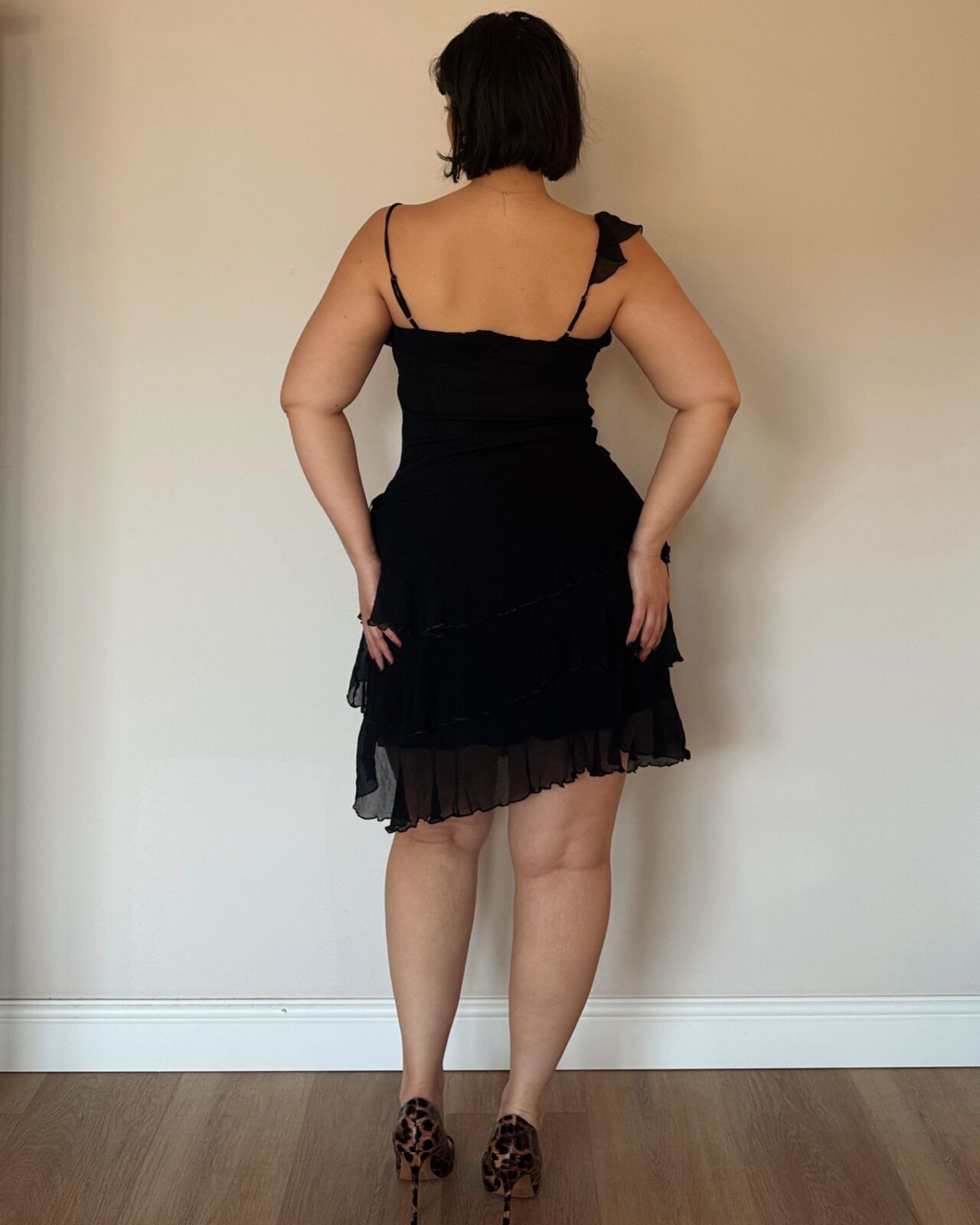 Black Ruffle Mini Dress