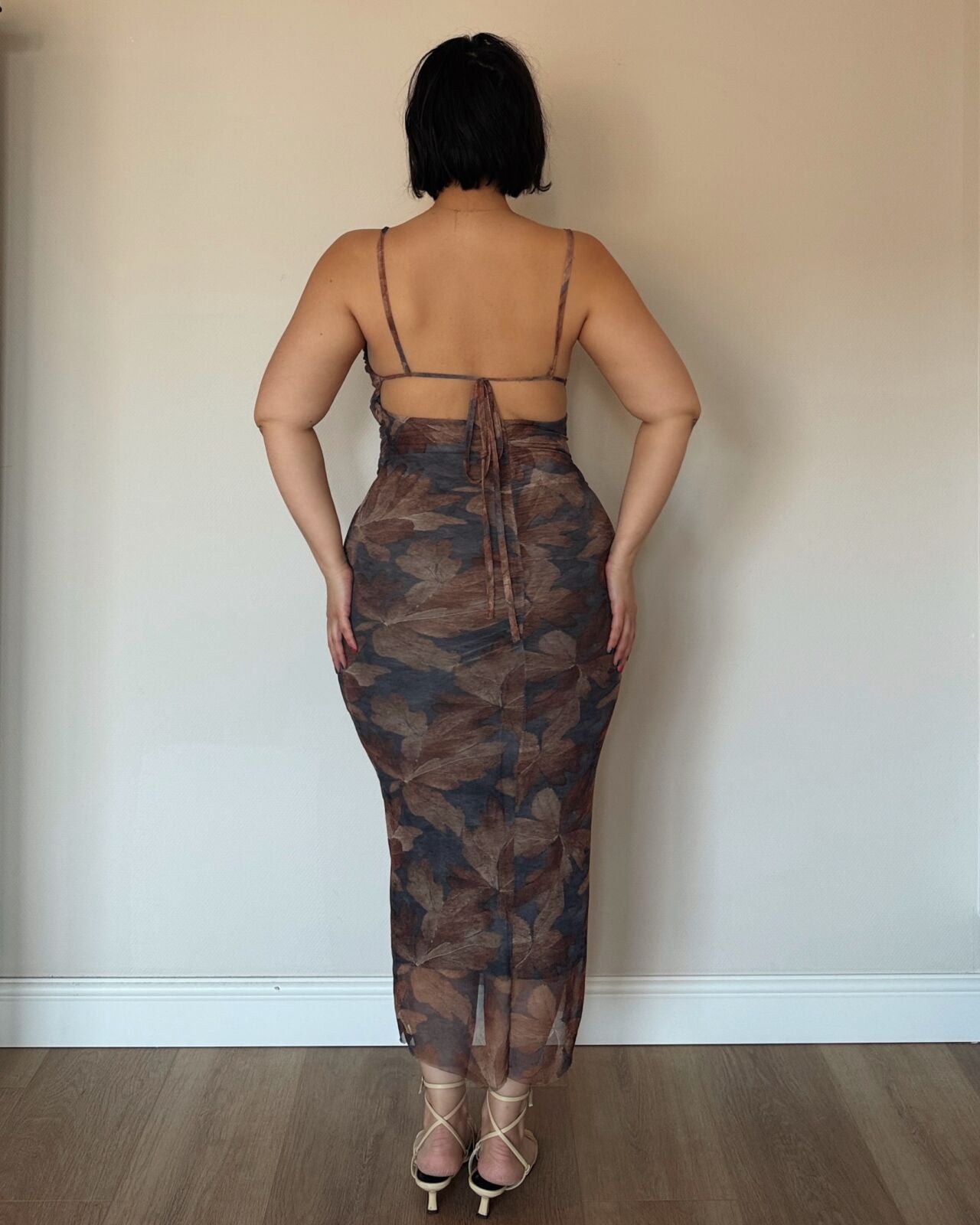 Floral Mesh Maxi Dress