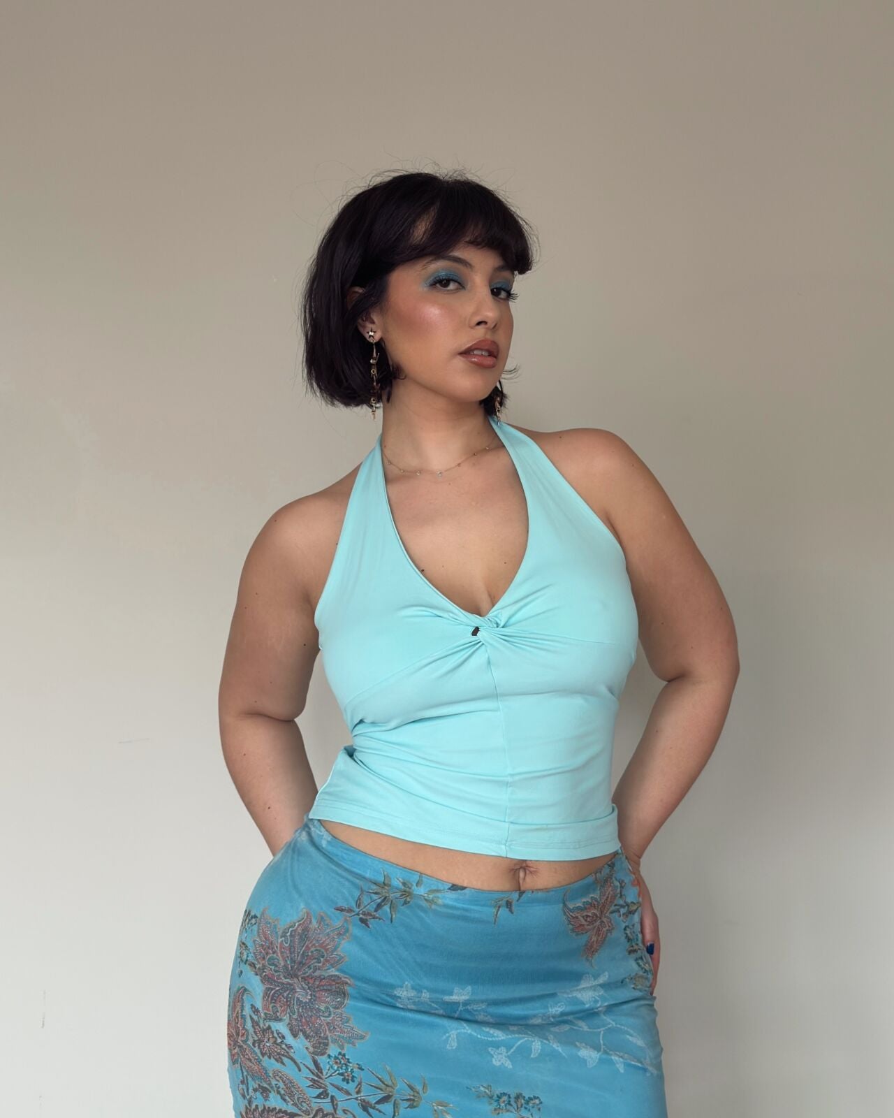 Blue Halter Top