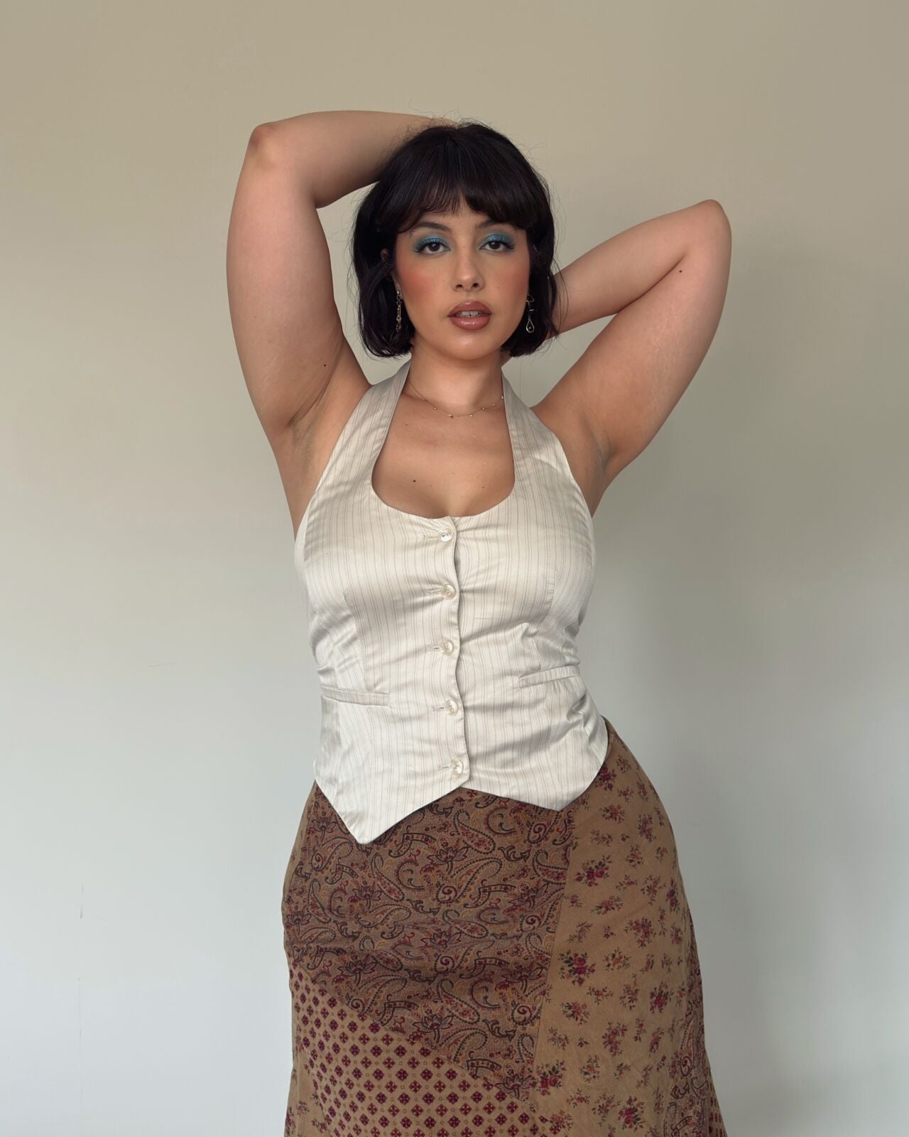 Cream Halter Vest Top
