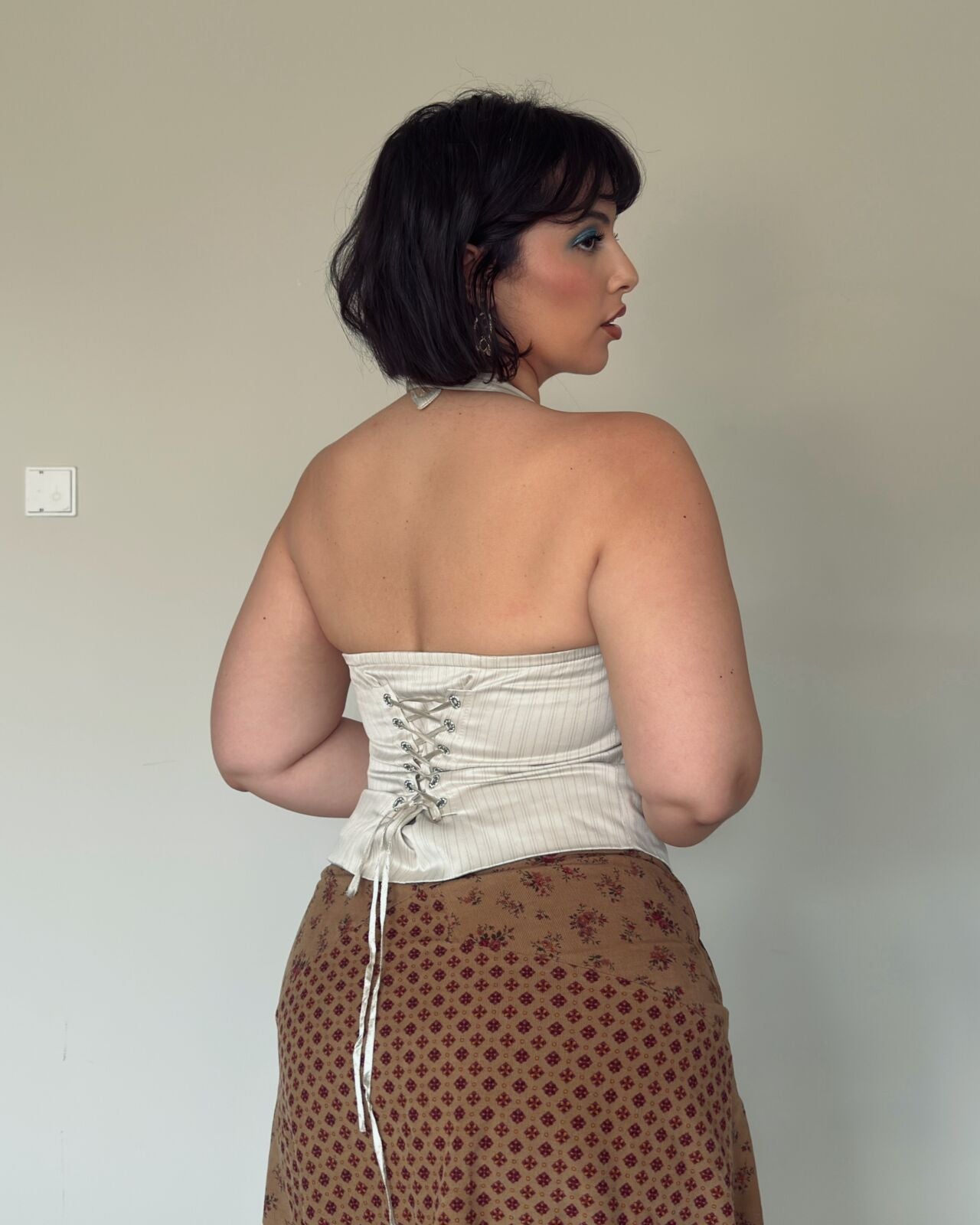 Cream Halter Vest Top