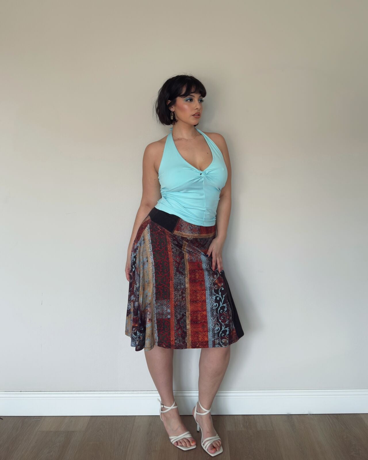 Patchwork A-Line Skirt