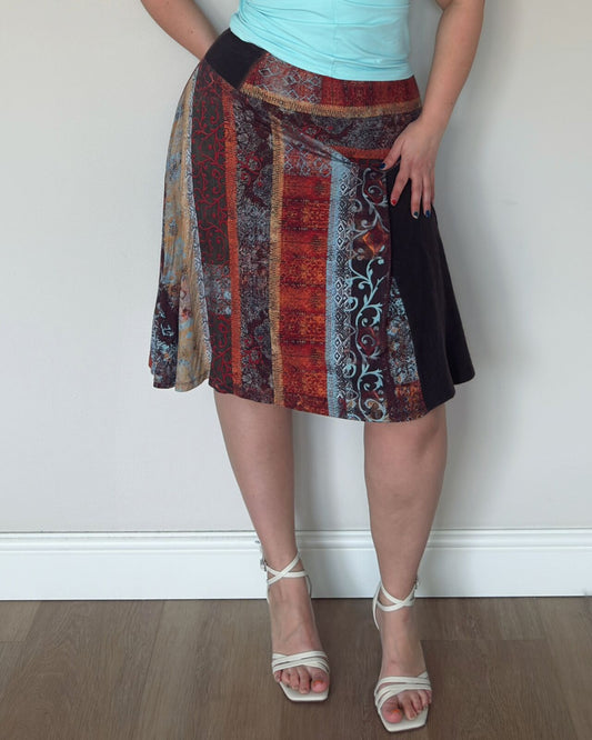 Patchwork A-Line Skirt